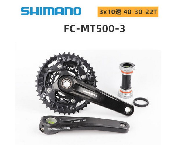 Bộ giò dĩa MTB Shimano MT500, 3x10s, 22/30/40T, xe đạp địa hình