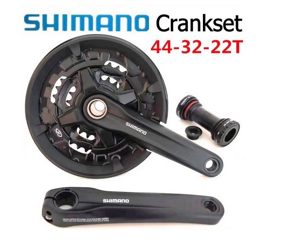 Shimano chainset FC-MT210, 3x9s, 22/32/44T, 170mm, good for touring bicycles